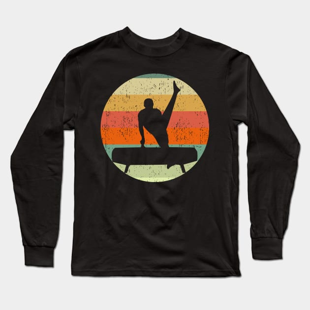 Mens Gymnastics Male Gymnast Sunset Long Sleeve T-Shirt by epiclovedesigns